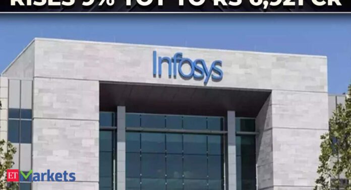 Infosys Q1 Results: Profit beats estimates, zooms 9% YoY to Rs 6,921 cr; revenue up 8% - The Economic Times Video