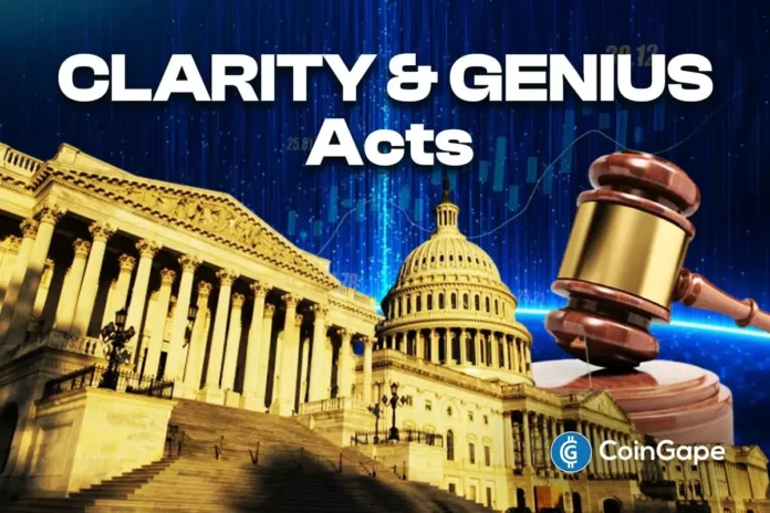 An image to describe the crypto bills CLARITY and GENIUS Act