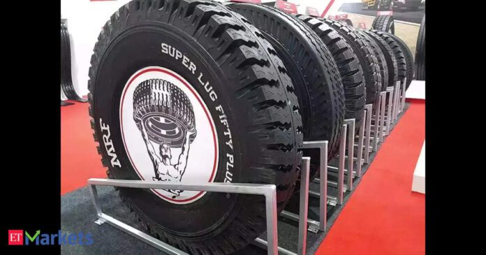 mrf share price: MRF Q1 Results: Con PAT slides 12% YoY to Rs 500.5 cr, revenue jumps nearly 7%