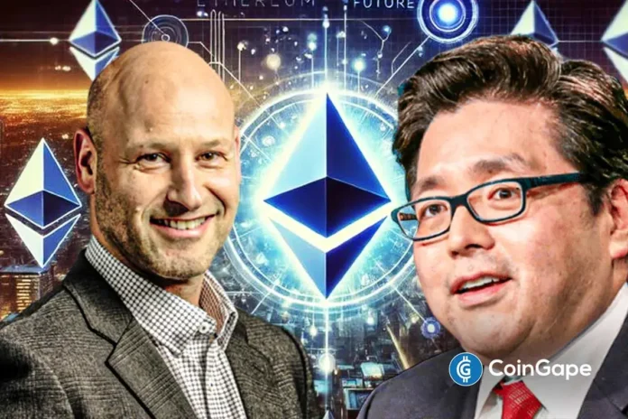 an image of Joseph Lubin and Tom Lee as they discuss Ethereum price for the future as institutions eye adoption