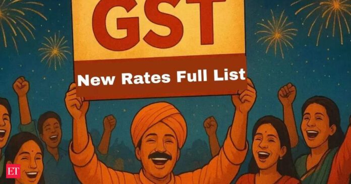 New GST rates list 2025: Full list of items with revised rates effective from Navratri, September 22