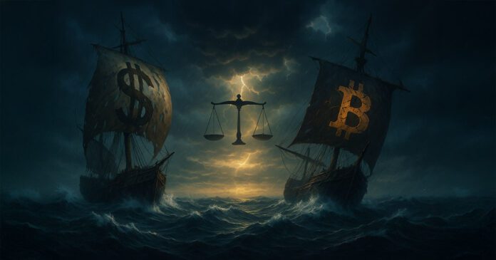 The dollar dying doesn't make Bitcoin win