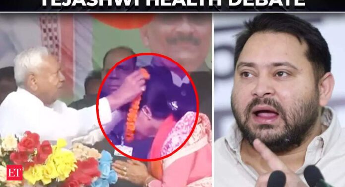‘Gazab aadmi hai’: Nitish Kumar’s garland gaffe goes viral, Tejashwi questions CM’s health - The Economic Times Video
